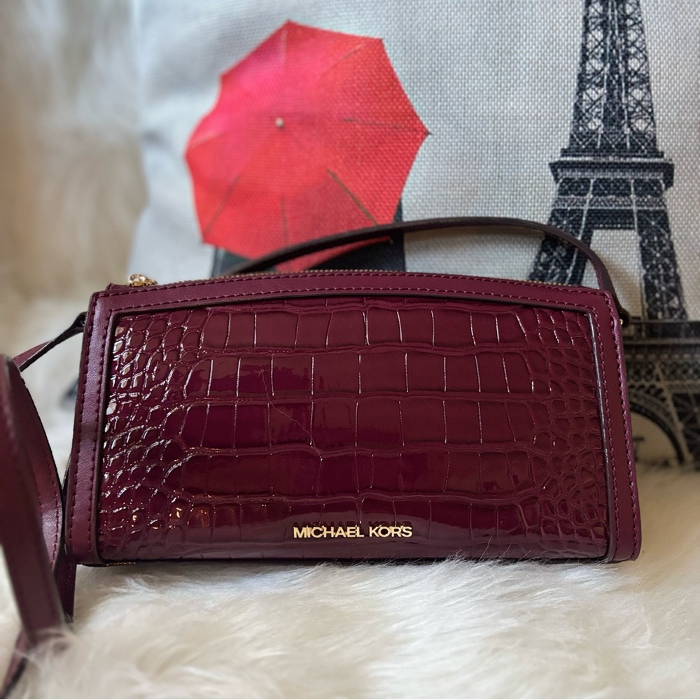Michael Kors Deep Red Croc-Embossed Bag